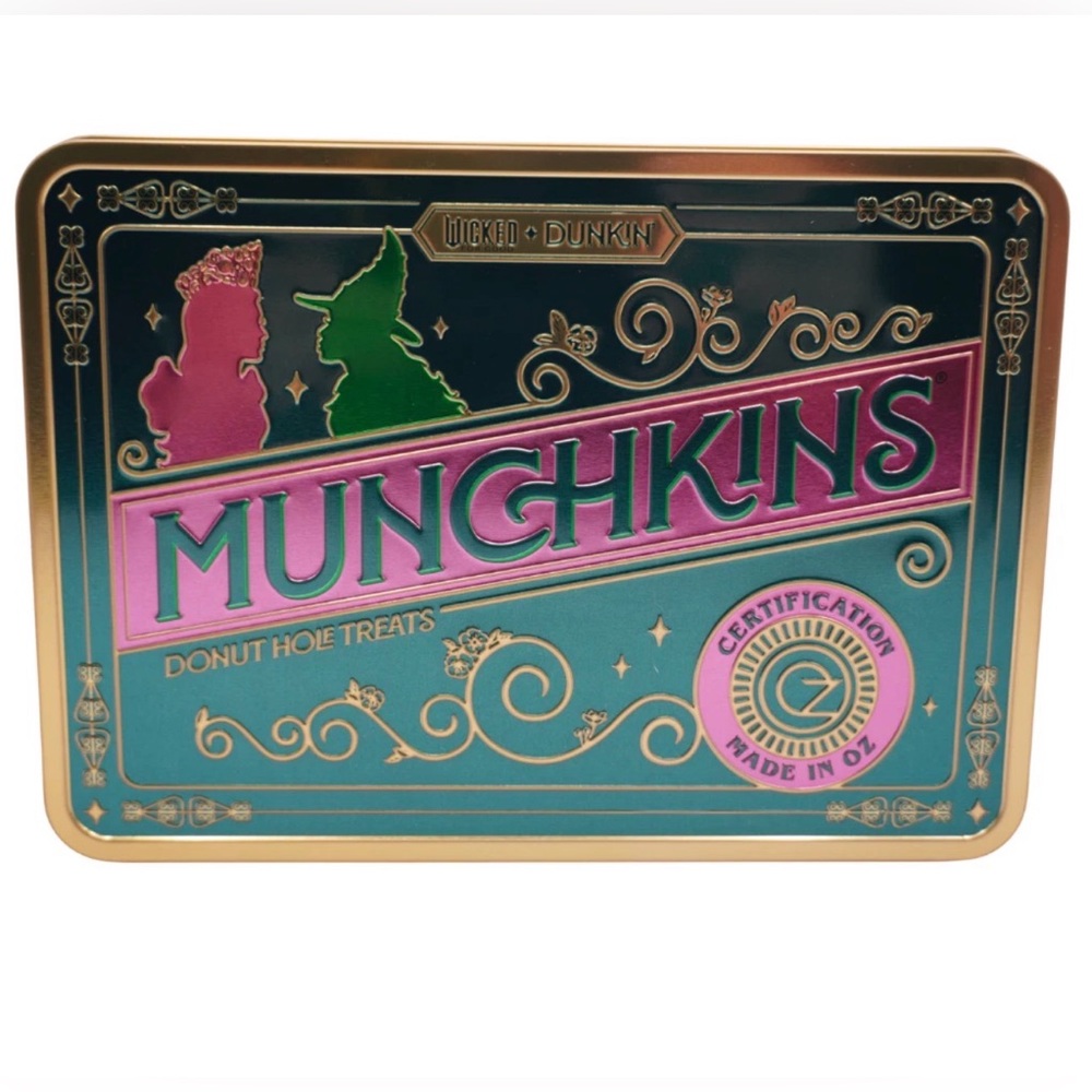 Dunkin X Wicked Oz Munchkin Tin "Wicked For Good" NEW